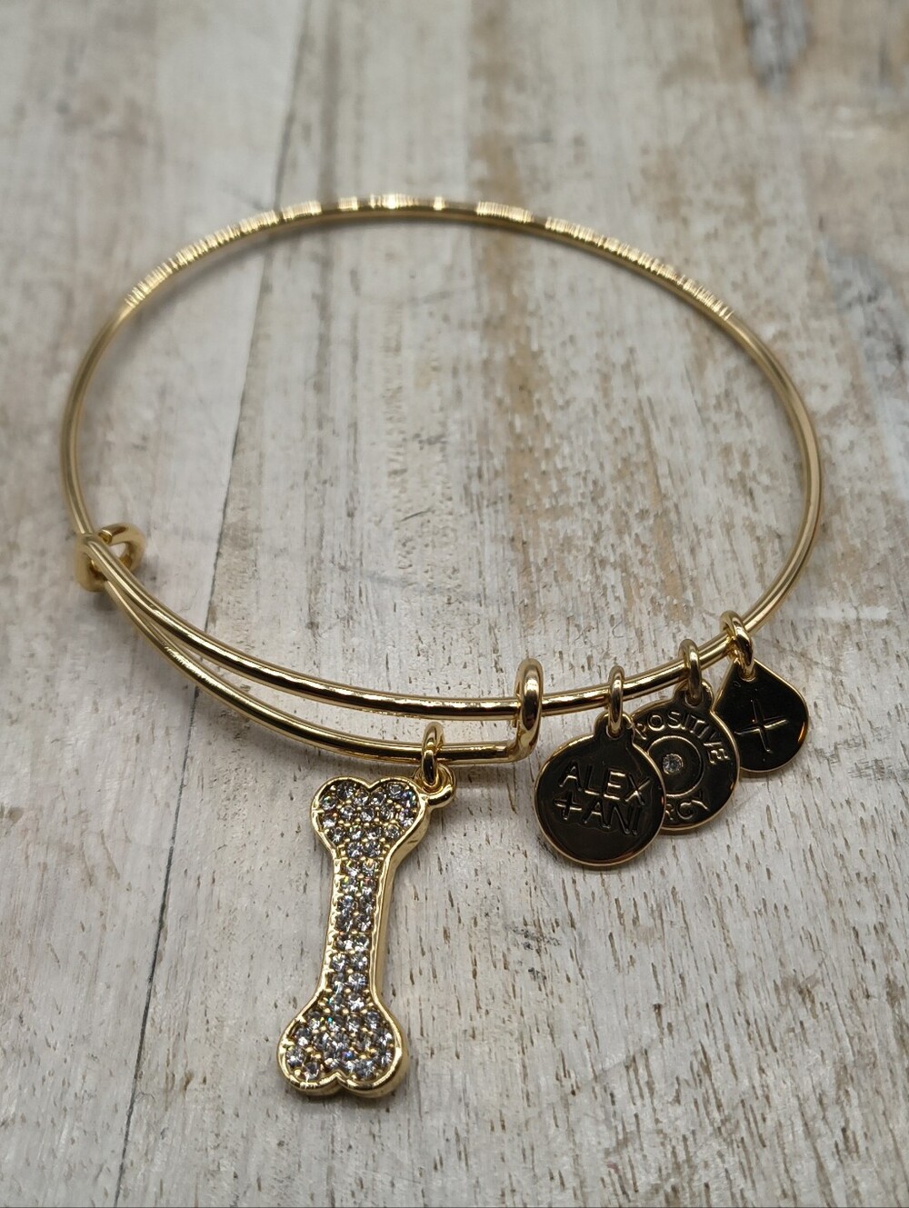 Alex & Ani Gold-tone Dog Bone Bracelet